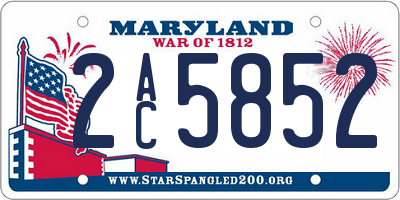 MD license plate 2AC5852