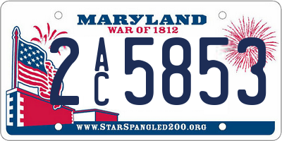 MD license plate 2AC5853