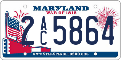 MD license plate 2AC5864