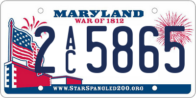 MD license plate 2AC5865