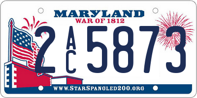 MD license plate 2AC5873