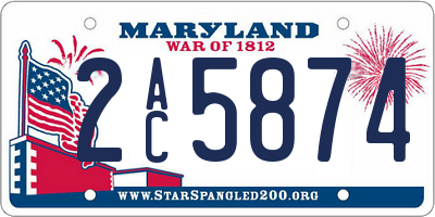 MD license plate 2AC5874