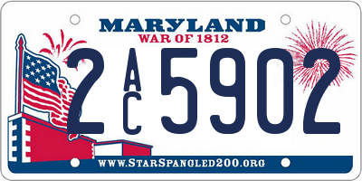 MD license plate 2AC5902
