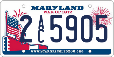 MD license plate 2AC5905