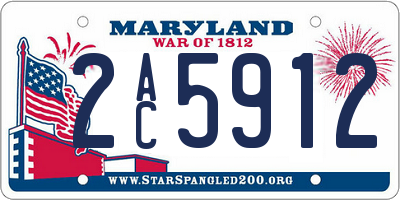 MD license plate 2AC5912