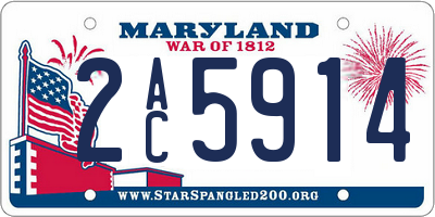 MD license plate 2AC5914