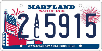MD license plate 2AC5915