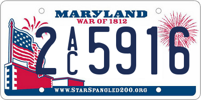 MD license plate 2AC5916