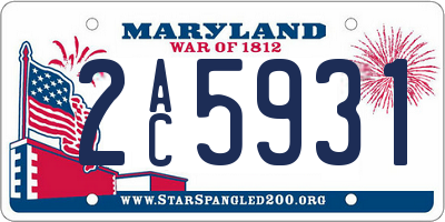MD license plate 2AC5931