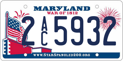 MD license plate 2AC5932