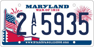 MD license plate 2AC5935