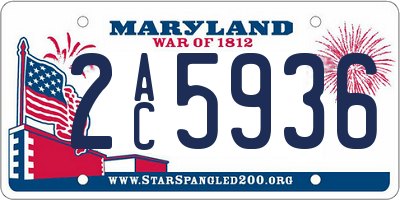 MD license plate 2AC5936