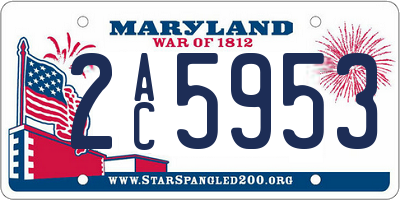 MD license plate 2AC5953