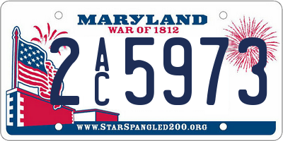 MD license plate 2AC5973