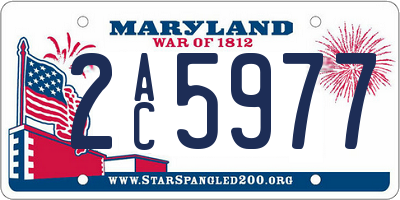 MD license plate 2AC5977