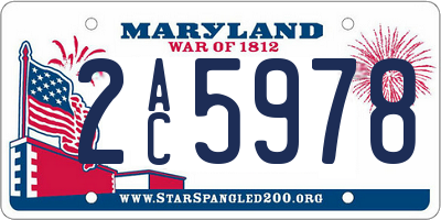 MD license plate 2AC5978