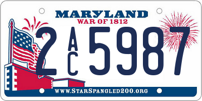 MD license plate 2AC5987