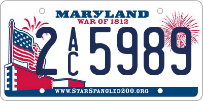 MD license plate 2AC5989