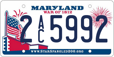 MD license plate 2AC5992