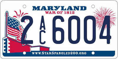 MD license plate 2AC6004