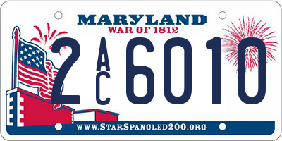 MD license plate 2AC6010