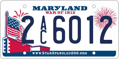 MD license plate 2AC6012