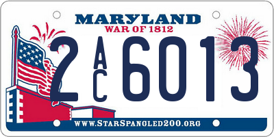 MD license plate 2AC6013