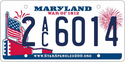 MD license plate 2AC6014