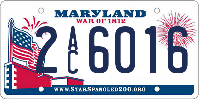 MD license plate 2AC6016