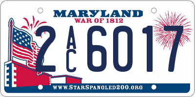MD license plate 2AC6017