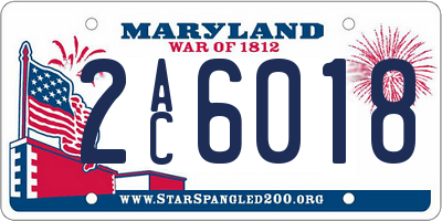 MD license plate 2AC6018