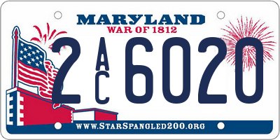 MD license plate 2AC6020