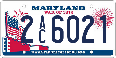 MD license plate 2AC6021