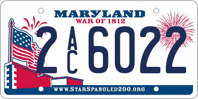 MD license plate 2AC6022