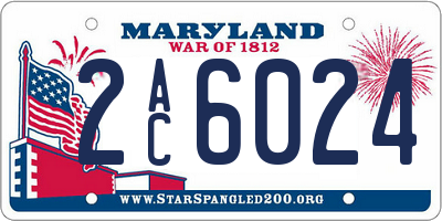 MD license plate 2AC6024