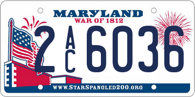 MD license plate 2AC6036