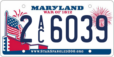 MD license plate 2AC6039