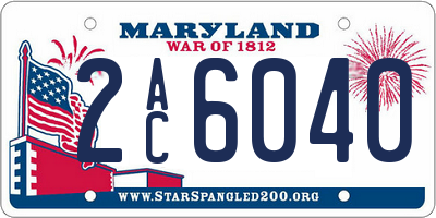 MD license plate 2AC6040