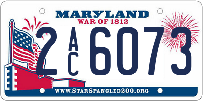 MD license plate 2AC6073
