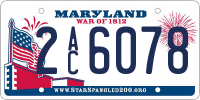 MD license plate 2AC6078