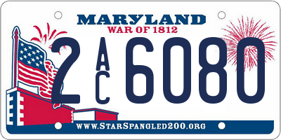 MD license plate 2AC6080
