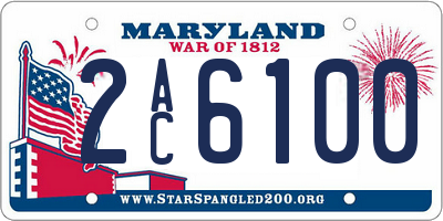 MD license plate 2AC6100
