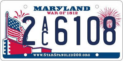 MD license plate 2AC6108