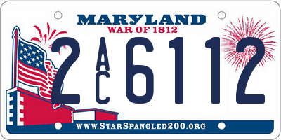MD license plate 2AC6112