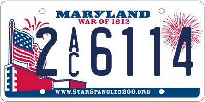 MD license plate 2AC6114