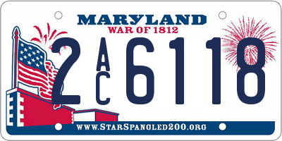 MD license plate 2AC6118