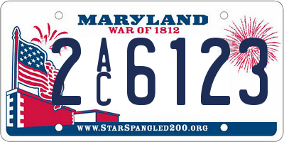 MD license plate 2AC6123
