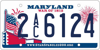MD license plate 2AC6124