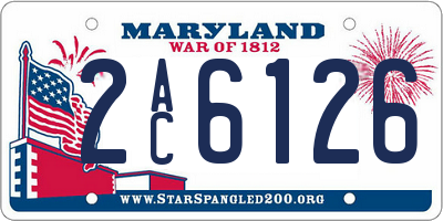 MD license plate 2AC6126