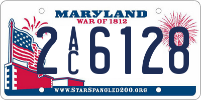 MD license plate 2AC6128